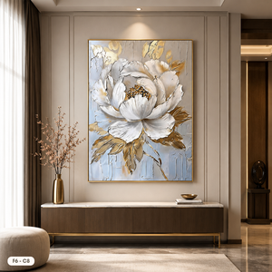 Modern Hand Painted Floral <b>Canvas</b> Wall Art Original Framed Flower Oil Painting Fine Art Hand-Finished Floral <b>Canvas</b> Decor F6-C8 - Product Image 5