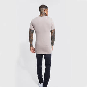 T-shirts pour hommes en gros, rose, en coton 100%, extensible, coupe musclée, sans marque - Product Image 2