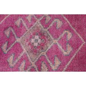 Alfombra Turca Herki de 2.8x9.4 pies (84x286 cm), Alfombra Vintage con Puntos Rosas - Product Image 5