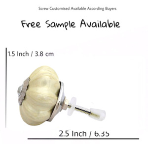 American Modern Neon Yellow Gold Ceramic Melon Knobs Cabinet Drawer Door Handle Tirettes for Kitchen Dressing Bedroom for Bathroom - Product Image 3