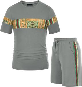 Ensemble T-shirts unisexes personnalisés avec short de haute qualité 100% coton décontracté séchage rapide panneaux personnalisés conceptions pour hommes Streetwear - Product Image 1