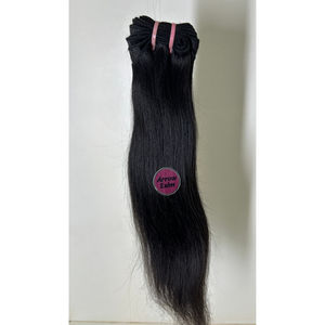 Extensions de cheveux humains lisses vierges Remy 100g, double trame machine, provenance Inde, donneur unique, noir naturel - Product Image 5