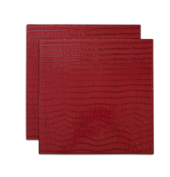 Tapis de table carré en cuir rouge blanc à sublimation pour fête d'anniversaire décoratif le plus vendu fabriqué en Inde
