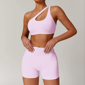 Nouvelle dame Fitness ensemble d'entraînement doux sentiment tissu sport soutien-gorge Yoga Shorts Leggings 2 pièces ensemble pour les femmes - Product Image 1