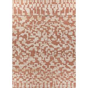 Thyme Red Orange Hand Knotted Wool <b>Rugs</b> AKWL-13014 Geometric Abstract Kilim for Home for Entryway Hallway Rectangle <b>Space</b>-9x12" - Product Image 1