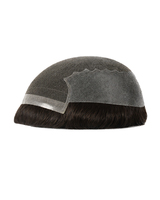 Prothèse capillaire pour hommes en cheveux naturels, haute qualité, durable, en BIO CNG, avec base fine en PU et dentelle, densité moyenne, pour jeunes hommes chauves