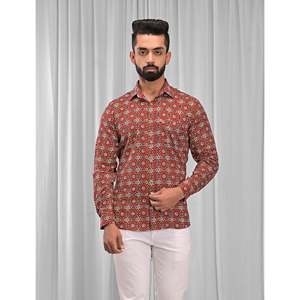Chemise décontractée pour homme en coton imprimé à manches longues, respirante, en popeline ou tissu Oxford, motif floral ou à pois, offre ODM - Product Image 1