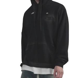 เสื้อฮู้ดแบบสวมหัวผ้ากำมะหยี่ขนาดใหญ่พิเศษสำหรับผู้ชายเสื้อมีฮู้ดผ้ากำมะหยี่ปักลายกรดซักได้ออกแบบโลโก้ได้ตามต้องการ - Product Image 5