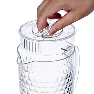 Hokori 6075 Honeycomb Design <b>Water</b> Pitcher 1900ml, Clear Plastic <b>Jug</b> <b>with</b> <b>Lid</b> and Handle for <b>Water</b>, Juice & Iced Tea - Product Image 5