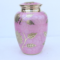 Urne funéraire et cercueil uniques en métal blanc de style américain avec motif floral, souvenir écologique pour les cendres d'adultes et d'animaux de compagnie