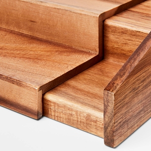 ที่ขายดีที่สุดทําด้วยมือไม้ธรรมชาติ 3 ชั้นเครื่องเทศชั้นวางตกแต่งห้องครัวชั้นวางไม้สําหรับขวดและขวด - Product Image 3