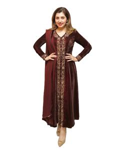 TRAJE SALWAR DE SECUENCIA DE BORDADO DE TERCIOPELO PESADO DE ÚLTIMO DISEÑADOR - Product Image 1