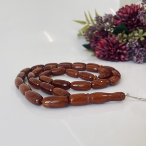 Ancien chapelet islamique en ambre baltique allemand, 33 perles, ambre baltique naturel - Product Image 3
