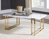 Table basse centrale blanche forme ovale avec dessus en marbre blanc étagère de rangement dessus de table moderne table basse de stockage étanche 2023