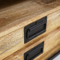 Armoire de salon industrielle en bois de manguier massif, extensible, moderne, multi-usages, résistante à l'eau, pliable, sur roulettes, écologique