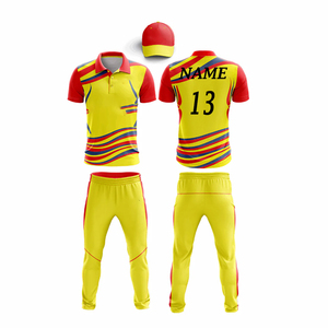 Venta al por mayor 100% uniformes de críquet personalizados para hombre 100% poliéster talla grande logotipo personalizado trajes de sublimación - Product Image 6