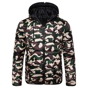 Meilleure veste bouffante de conception de camouflage pour dames fermeture à glissière avant en toile imperméable avec capuchon à cordon pour une utilisation extérieure coupe-vent - Product Image 4