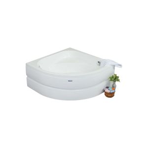 Mini vasca da bagno ovale Vermont con sedile 110x110 H: 43 corpo metallo gamba pannello anteriore