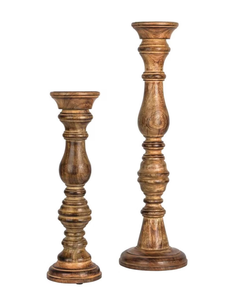 Portavelas de madera de mango rústico moderno, portavelas minimalista elegante para Navidad, Pascua, bodas y granja - Product Image 2