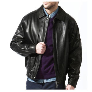 Blouson Bomber en Cuir Véritable pour Homme – Style Décontracté, Tendance Vintage, Qualité Supérieure, Vente en Gros OEM - Product Image 1