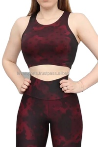Camo Printed High Waist Pants Set Ribbed Fitness Yoga Wear Women Gym Seamless Tie Dye Crop <b>Top</b> two Pieces Set Sexy Club Floral - Product Image 1