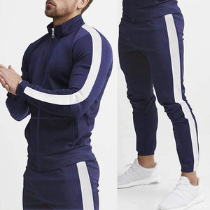 Conjunto de 2 piezas de ropa deportiva informal de talla grande para hombre, pantalones de jogging empalmados con cremallera y capucha, traje deportivo para correr de invierno, sólido, respetuoso con el medio ambiente - Product Image 6