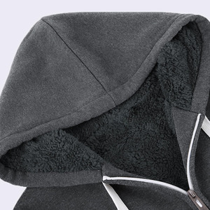 เสื้อสเวตเตอร์มีฮู้ดผ้าฝ้ายผสมขนแกะมีฮู้ดแบบพอดีตัวเสื้อฮู้ดของผู้ชายมีกระเป๋าผ้าถักพิมพ์ลายธรรมดา - Product Image 5