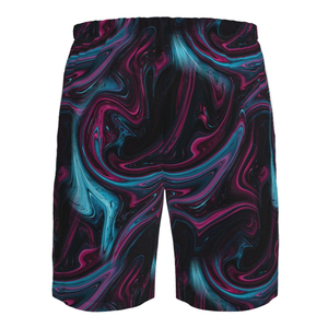 Pantalones Cortos Casuales de Verano para Hombre, Transpirables, de Secado Rápido, Negros, Sublimados, con Cintura Elástica y Cordón, para Playa - Product Image 3