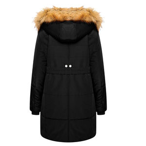 Veste parka longue imperméable et coupe-vent pour femme, 100% nylon, capuche amovible, conçue pour un confort et une chaleur hivernales en plein air - Product Image 5
