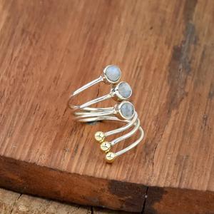 แหวนเงินวงเดือน925เงินวงก้นหอยห่อเครื่องประดับขนาดใหญ่ - Product Image 4