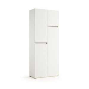 Mueble de Salón Tradicional Multiusos de Madera con 4 Puertas, Tiradores Empotrados y Compartimento Interno para Escobas, Hecho en Italia - Product Image 1