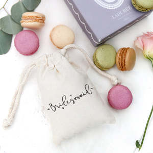 Bridesmaid 6-Pack Cotton Canvas Wedding Favor Bags Screen Printed Organic Cotton Custom Versatile for <b>Bracelets</b> Clothing Watches - Product Image 2