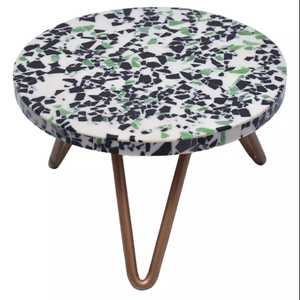 Bandeja de exhibición de pasteles con incrustaciones de resina de estilo Chic Ins, soporte de Metal Premium para postres para bodas, cumpleaños y decoración del hogar - Product Image 3