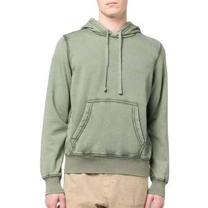 Sudadera con capucha lavada vintage de algodón y poliéster personalizada | Jersey de rizo francés de gran tamaño con acabado teñido liso para hombre - Product Image 6