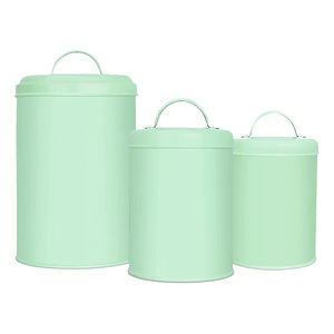 Boîte en métal de couleur blanche Ensemble de quatre conteneurs de conception faite à la main d'excellente qualité - Product Image 6