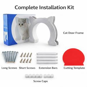 Puerta para Gatos de PVC y Silicona Resistente con Logotipo Personalizado, Diseño de Marco con Orejas de Gato, Fácil Instalación DIY, Embalaje Listo para Venta al por Menor - Product Image 6