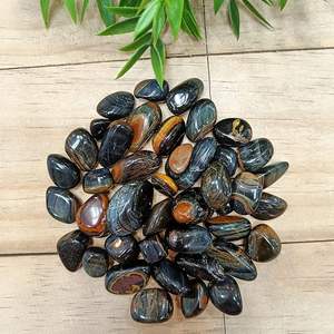 Cristales curativos semipreciosos naturales con piedras caídas de ojo de tigre azul pulido al por mayor para la fabricación y decoración de joyas - Product Image 3