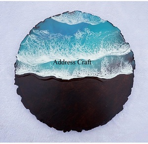 Vajilla Vintage personalizada con diseño de océano, tabla de cortar de madera, tabla de desayuno, plato de madera - Product Image 4