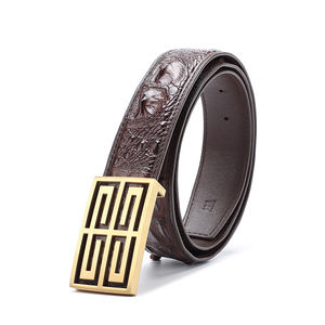 Ceintures en cuir de vachette véritable pour hommes de haute qualité avec boucle en acier, respirantes et imperméables, options de logo et de couleur personnalisées - Product Image 2