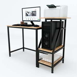 Adjustable Height Solid Wood <b>Computer</b> <b>Desk</b> with Integrated CPU and Printer Shelf <b>Computer</b> <b>Desk</b> Cod68034 - Product Image 3
