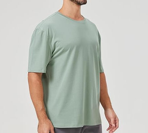 เสื้อยืดฮิปฮอปผู้ชายทรงโอเวอร์ไซส์ ปี 2025 แบบสั่งทำทรงบ็อกซี่ หลวมพอดีตัว ผ้าหนา 230 กรัม ลายเรียบ ผ้าฝ้าย 100% - Product Image 2