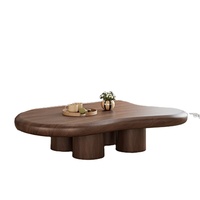 Table basse en bois nuage durable pour salon, style minimaliste et irrégulier, table à thé antique rétro pour petit appartement