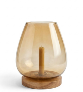 Portavelas de vidrio personalizado al por mayor con base de madera, hecho a mano, decoración colgante para exteriores, uso en el hogar, jardín, festivales y regalos. - Product Image 4