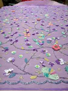 ชุดราตรีเจ้าสาวทำด้วยมือสำหรับงานแต่งงานผ้าเรยอนและผ้าลินินพร้อมลูกปัดตาข่ายกันไฟฟ้าสถิตผ้าลูกไม้ปักเลื่อม - Product Image 5