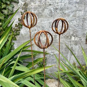 <b>Metal</b> garden <b>stakes</b> decorative plant accents for outdoor lawns durable style rust resistant weatherproof handmade quality - Product Image 5