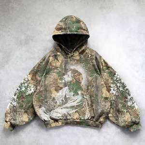 Conjunto de sudaderas y pantalones de chándal de peso pesado personalizado con lavado ácido unisex para hombre Sudadera con capucha y pantalones de chándal con estampado DTG bordado 3D - Product Image 3