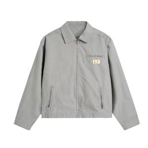 Veste pour homme, vêtement de travail lourd, veste zippée, toile de coton lavée, veste utilitaire, logo personnalisé, veste de travail américaine, OEM ODM - Product Image 2