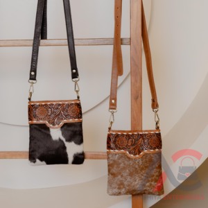 Nouvel arrivage de sacs à bandoulière en cuir de vachette usiné et élégant faits à la main avec poche mobile pour femmes sacs à main à usages multiples sacs à bandoulière - Product Image 1