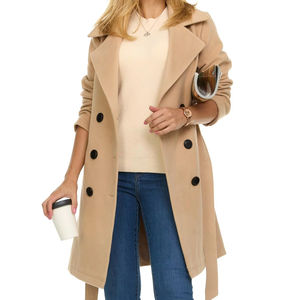 Ropa de calle clásica con cinturón para mujer, a prueba de viento, cálida, gruesa, transpirable, ropa de trabajo, prendas de vestir, informal, largo, atractivo - Product Image 5