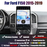 Autoradio vidéo DVD Aucar 16,8 pouces Android 13 de style Tesla pour Ford F150 Raptor 2015-2020, navigation GPS, unité principale stéréo